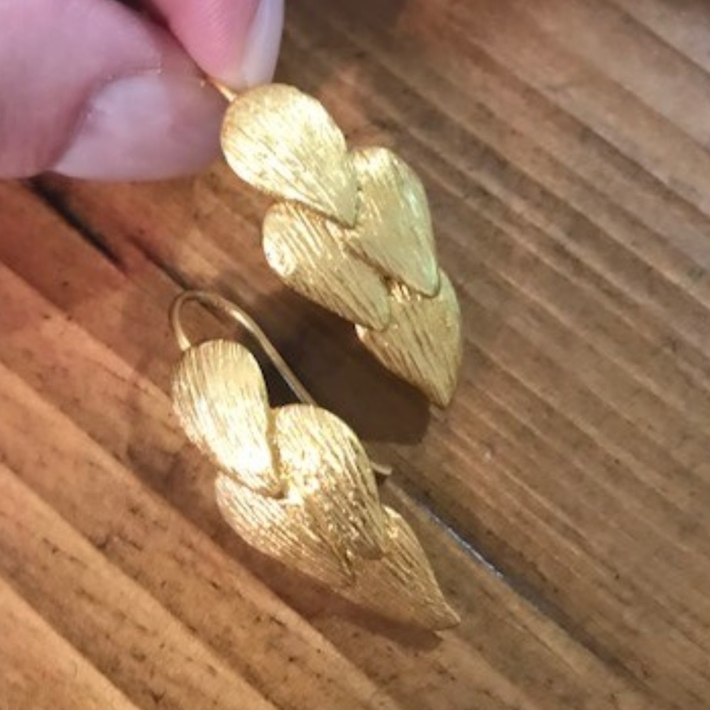 Julie Vos 24k plated leaf earrings